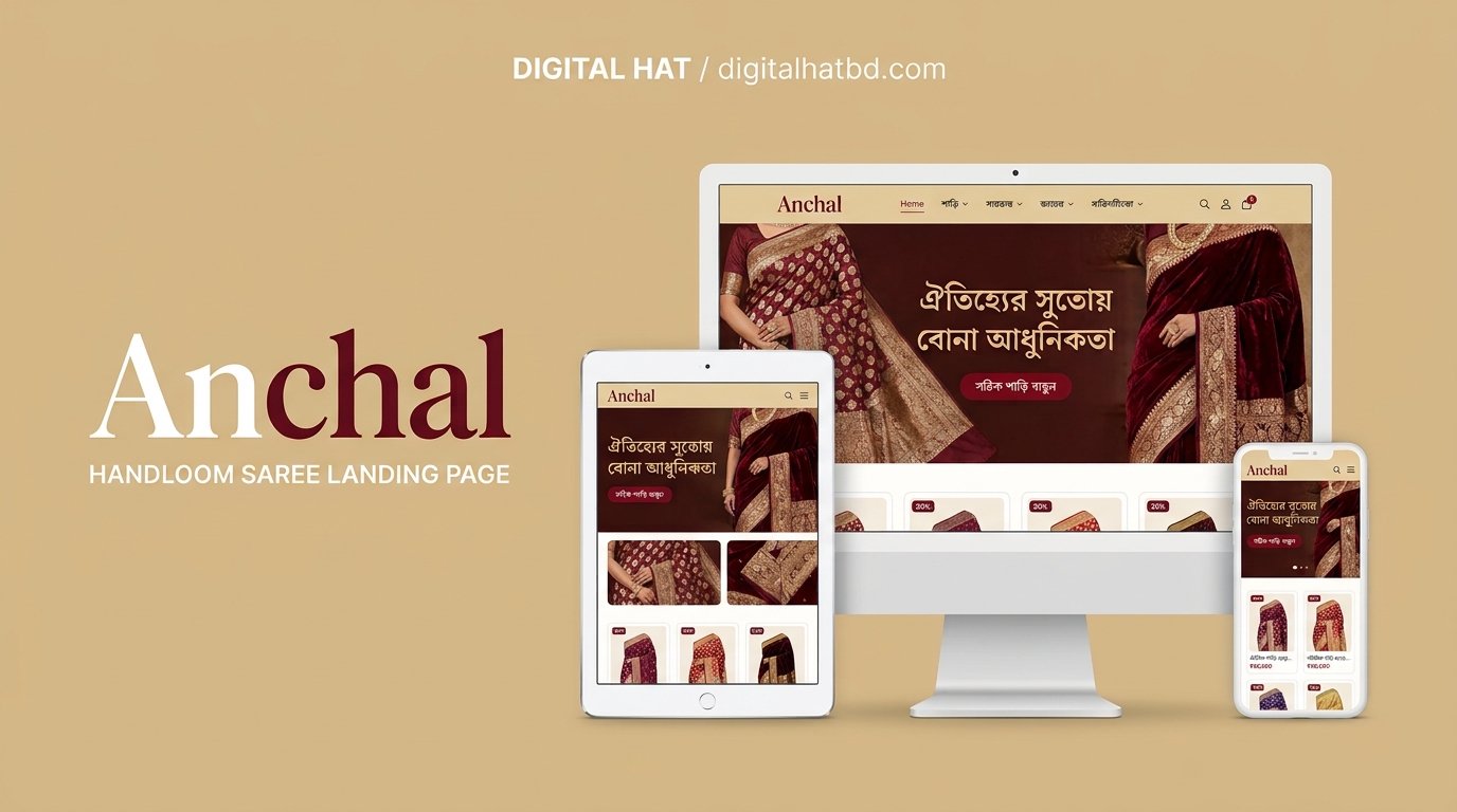 Anchal - Handloom Saree & Traditional Fashion High-Converting Landing Page (Lifetime Access & Easy Dashboard)