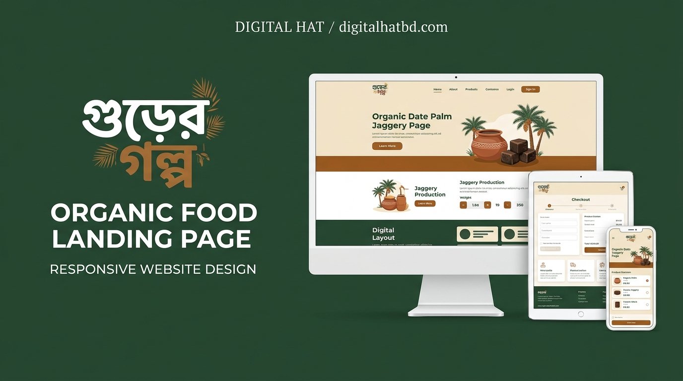 Gurer Golpo (গুড়ের গল্প) - Organic Date Palm Jaggery & Food High-Converting Landing Page (Lifetime Access & Easy Dashboard)