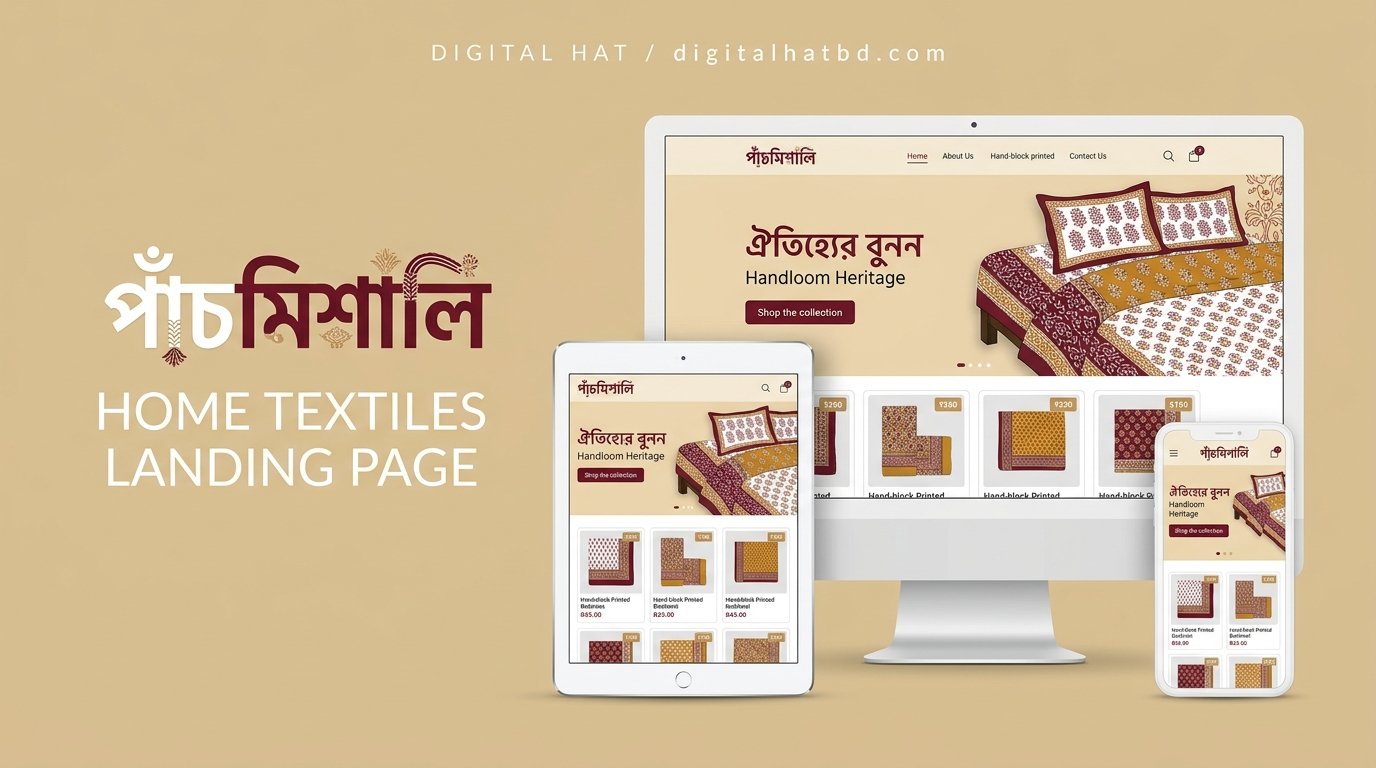 Panchmishali (পাঁচমিশালি) - Hand-Block Printed Home Textiles & Bedsheet High-Converting Landing Page (Lifetime Access & Easy Dashboard)
