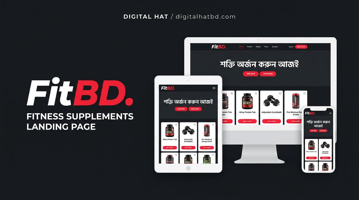 FitBD - Fitness Supplements & Gym Gear High-Converting Landing Page (Lifetime Access & Easy Dashboard)