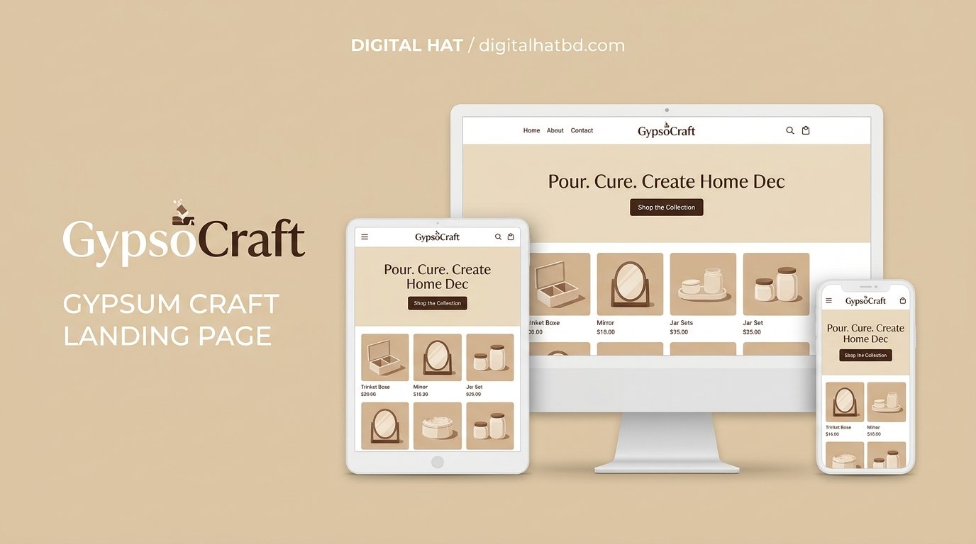 GypsoCraft - Gypsum Craft & DIY Home Decor High-Converting Landing Page (Lifetime Access & Easy Dashboard)