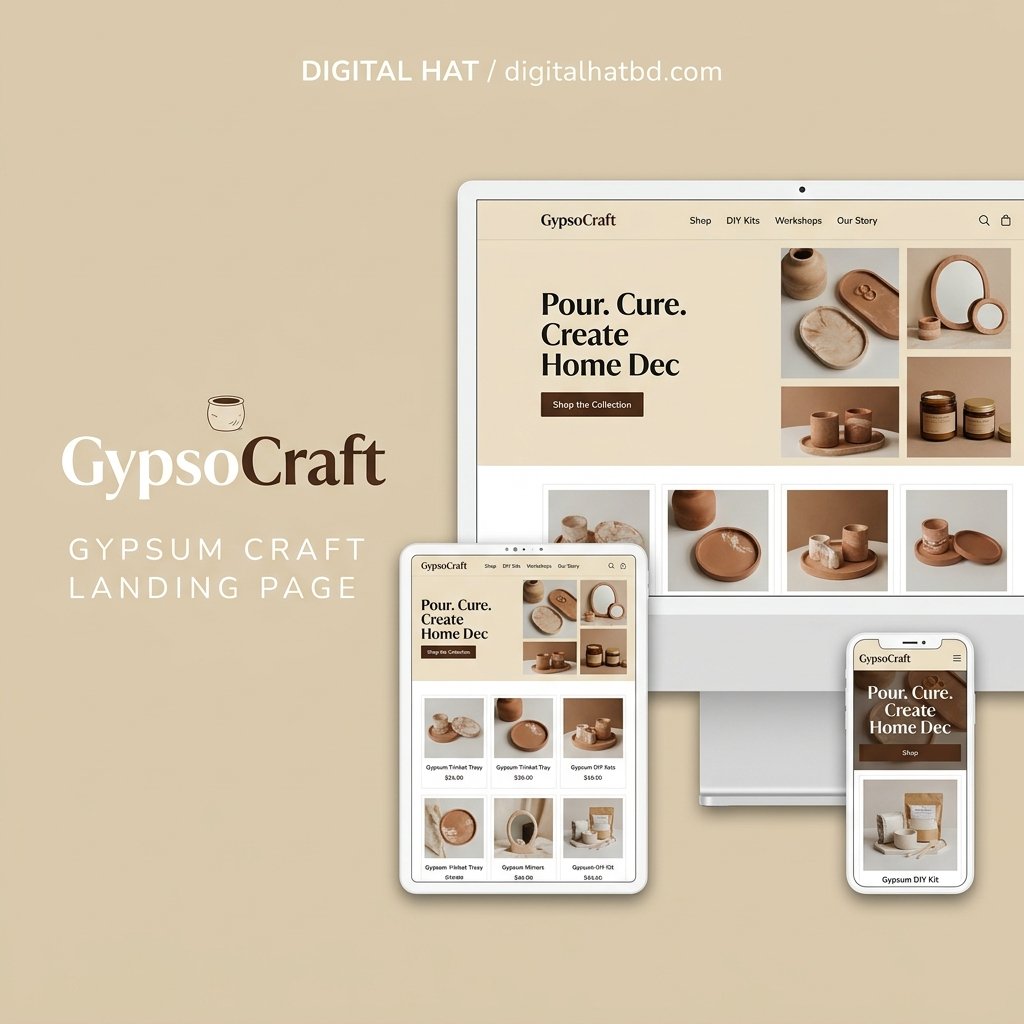 GypsoCraft - Gypsum Craft & DIY Home Decor High-Converting Landing Page (Lifetime Access & Easy Dashboard)