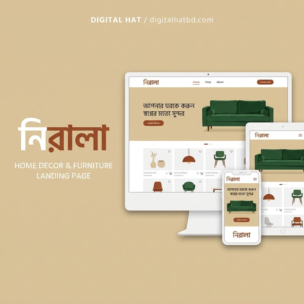 Nirala (নিরালা) - Home Decor & Furniture High-Converting Landing Page (Lifetime Access & Easy Dashboard)
