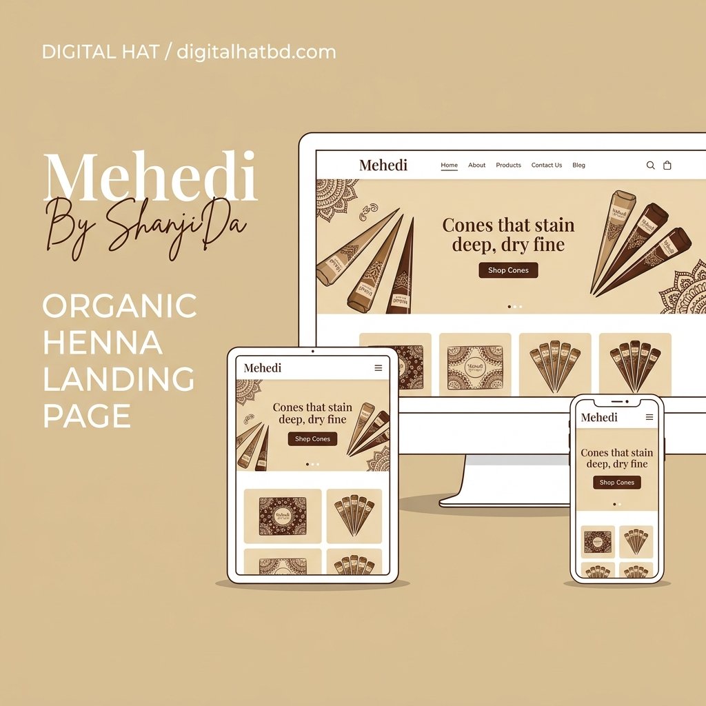 Mehedi By ShanjiDa - Organic Henna & Bridal Artistry Landing Page (Lifetime Access & Easy Dashboard)
