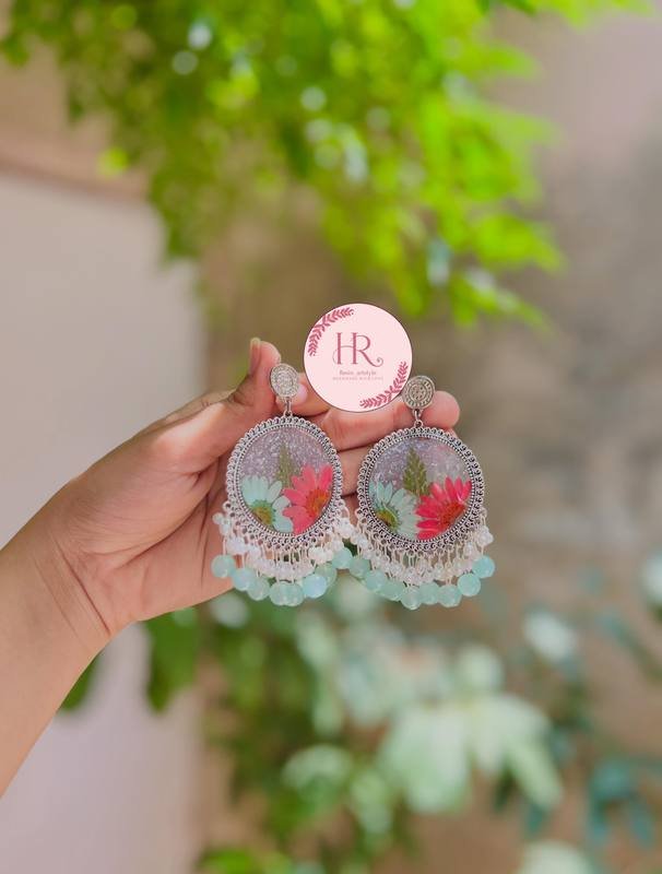 Pressed Flower Drop Earrings